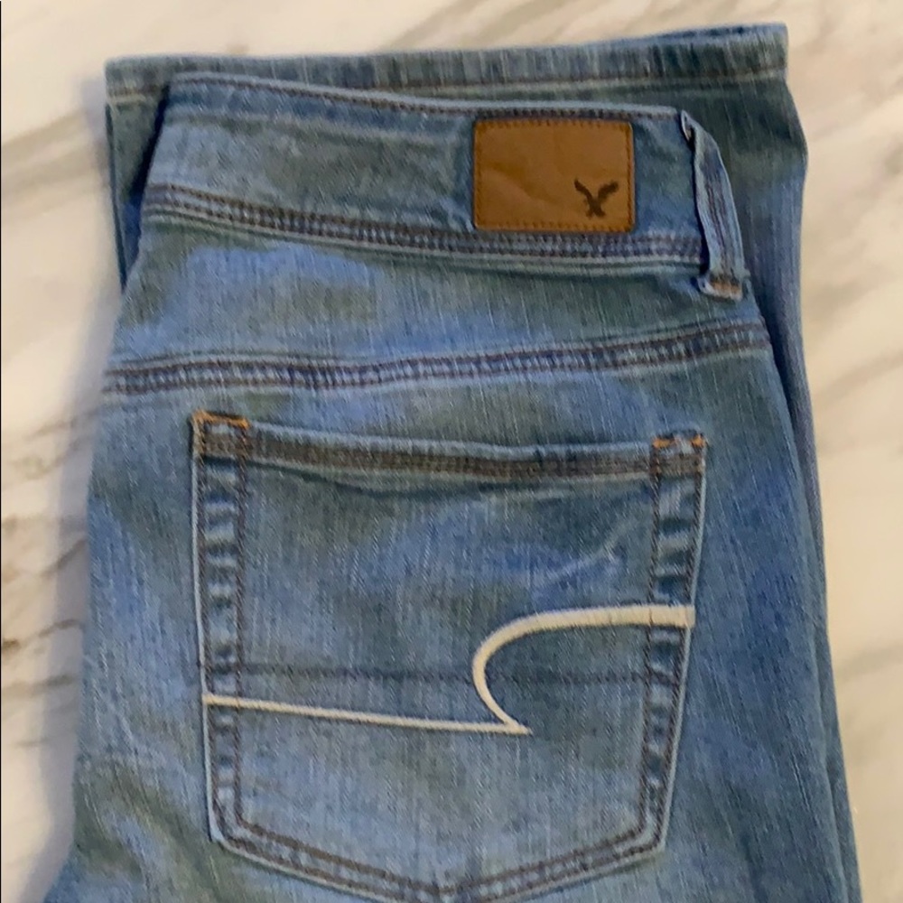 American Eagle Light Blue Wash Kickboot fit